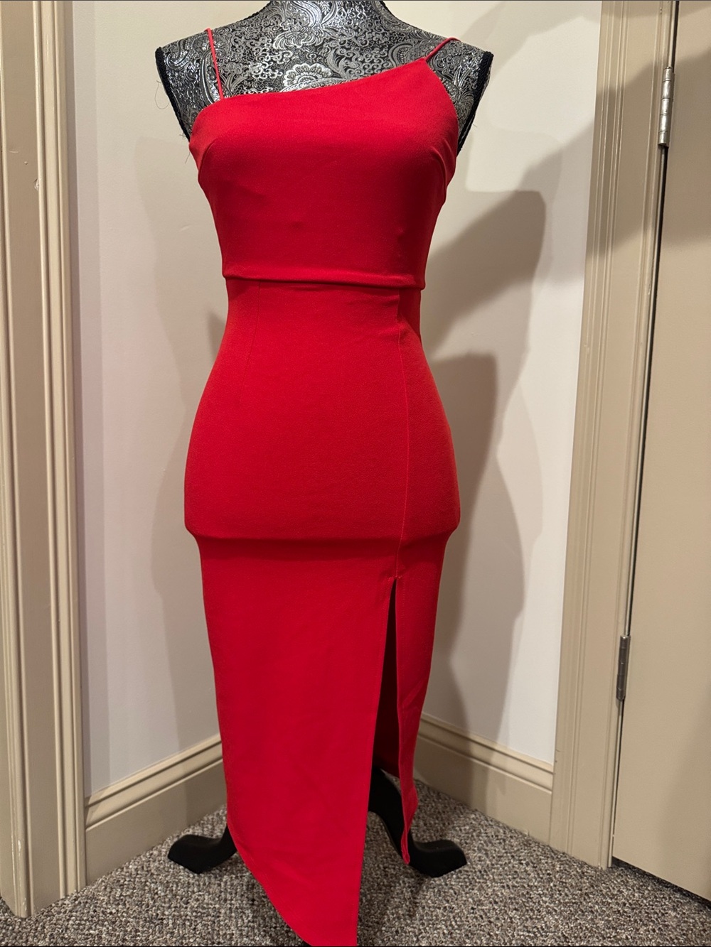 Princess Polly Red One-Shoulder Midi Dress